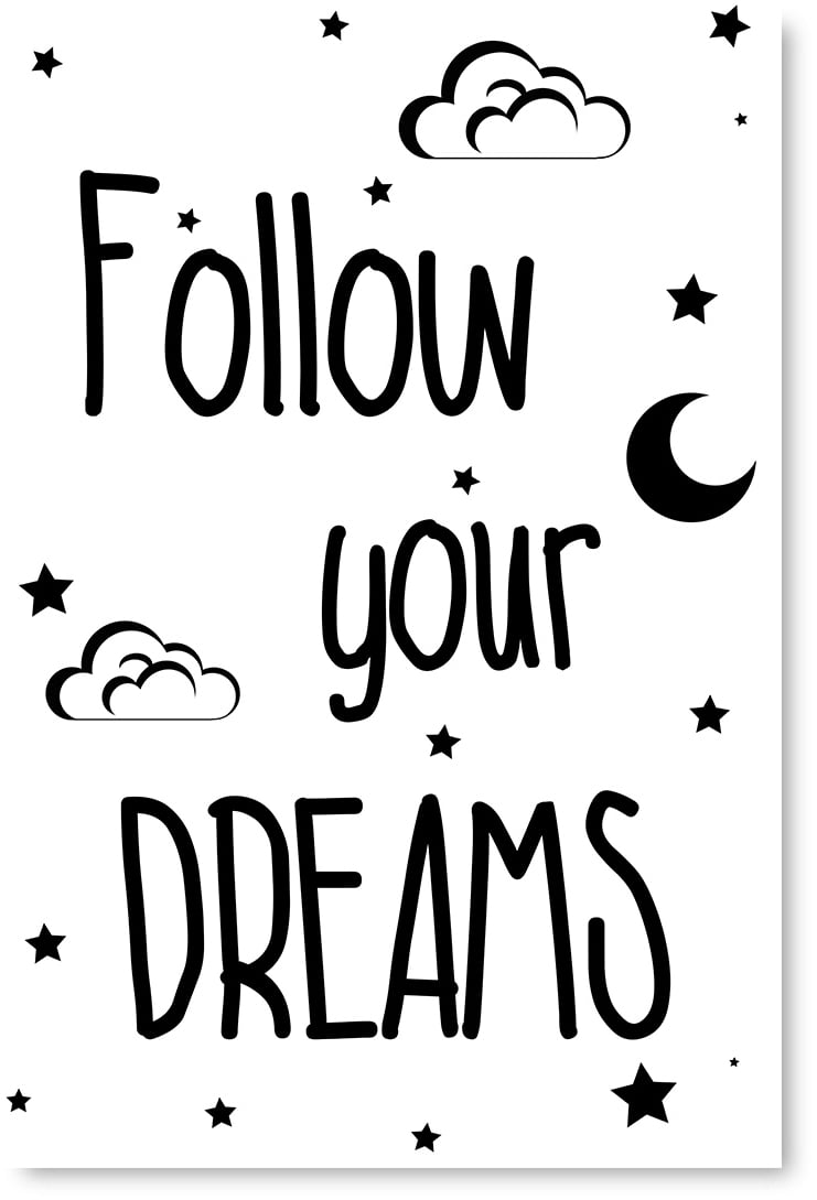 Hanging Fabric Follow Your Dreams Banner Plaque Home Wall Sign Decor Gift New 
