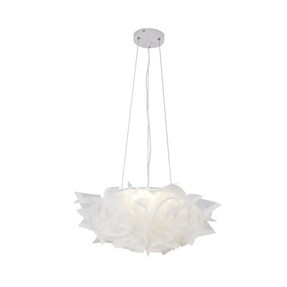 Bethel International Chandelier Iron & Acrylic White
