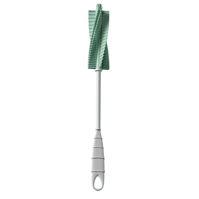 Cepillo para botellas, cepillo de limpieza para tazas, mango largo, herramientas de cocina reutilizables, cepillo de lavado de silicona para tarros de Verde
