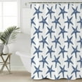 thumbnail image 4 of Shower Curtain, Seamless Marine Blue Starfish Waterproof Shower Curtain Set with Hooks for Bathroom Showers,Stalls and Bathtubs,72x84In Summer Ocean Life on White, 4 of 7