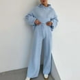 thumbnail image 4 of Baqcunre Women's Solid Hooded Sports Set,Long Sleeve Hoodie and Wide Leg Sweatpant Set,Size S-XL,Sweat Set for Women,Two Piece Sets for Women,Fall Outfits Women Trendy,Womens Clothes,Color Blue, 4 of 8