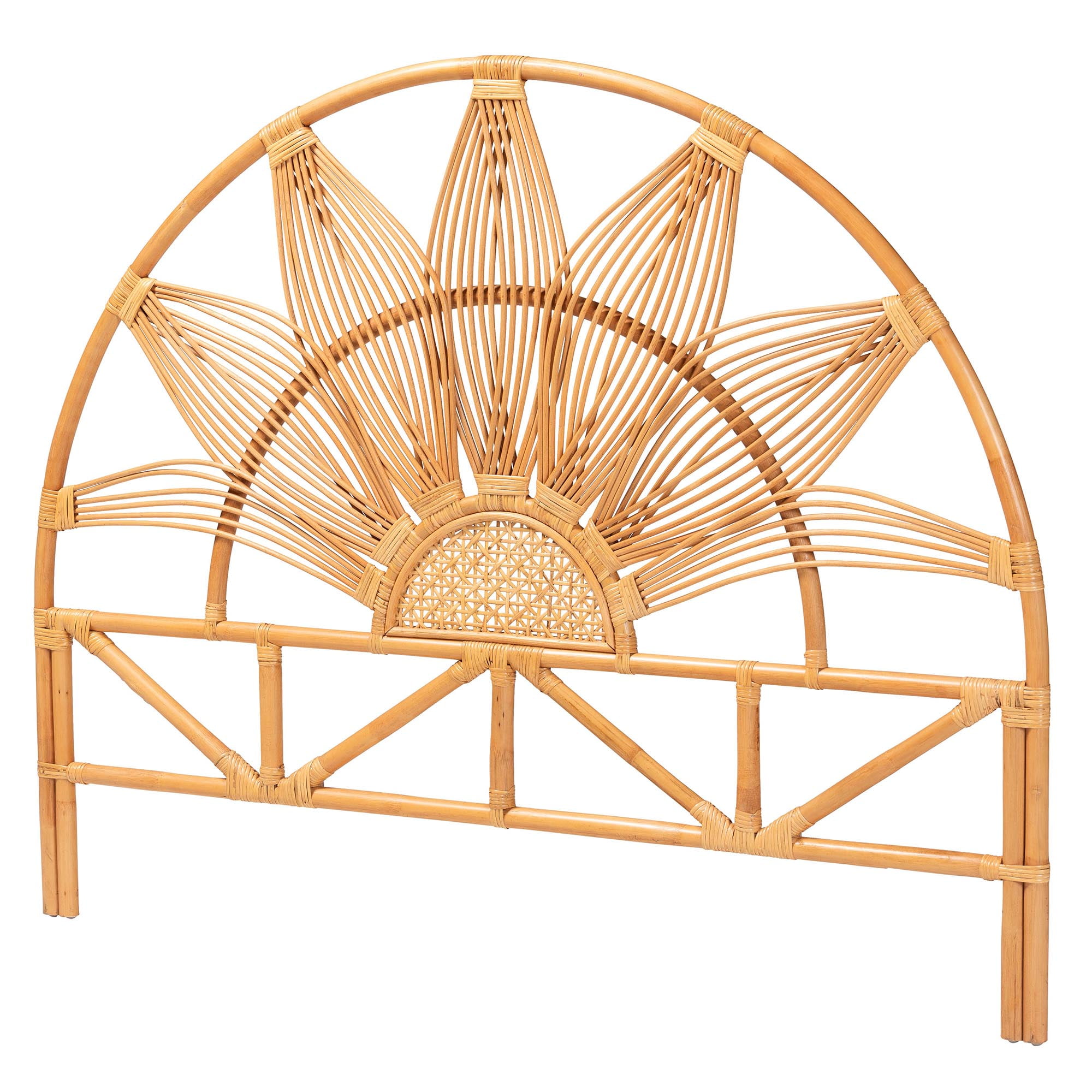 bali & pari Jasmine Boho Standalone headboard, Queen, Light honey