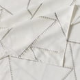 thumbnail image 5 of Violet Linen Swiss Modern Geometric Pattern, Polyester Embroidered, White, 70 Inch by 160 Inch, Seats 14 to 16 people, Rectangular Tablecloths, 5 of 8