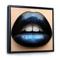 thumbnail image 3 of Designart 'Girl Lips With Black and Blue Lipstick' Modern Framed Canvas Wall Art Print, 3 of 5