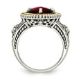 thumbnail image 2 of Shey Couture  Sterling Silver with 14K Accent Antiqued Checkerboard Cushion Garnet Ring, 2 of 6