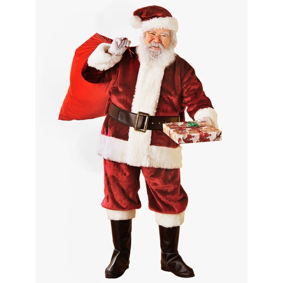 Rubie's Santa Claus Crimson Regency Plush Men's Fancy-Dress Costume for Adult, L