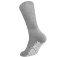 thumbnail image 5 of Men Women Anti Slip Grip Non Skid Crew Cotton Diabetic Socks For Home Hospital 3-pack Gray 13-15, 5 of 7