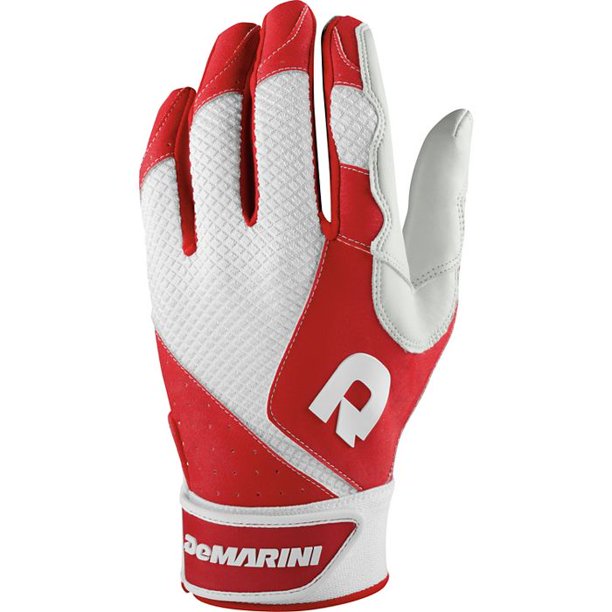 demarini youth phantom batting gloves, scarlet, medium