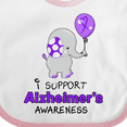 thumbnail image 4 of Inktastic I Support Alzheimer's Awareness Elephant with Purple Balloon Boys or Girls Baby Bib, 4 of 4