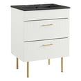 thumbnail image 1 of Modway Daybreak 24" Rubberwood MDF Particleboard Bathroom Vanity - White/Black, 1 of 10