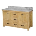 thumbnail image 5 of Tuscany 60" Double Bathroom Vanity with Driftwood Cabinet and Carrara Marble Top, 5 of 6