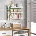 thumbnail image 5 of Bathroom Shelves Over Toilet Storage - 3 Tier Wall Mounted Bamboo Bathroom Shelf Organizer Multifunctional Adjustable Layer Free Standing Utility Shelves for Bathroom Living Room Kitchen, White, 5 of 7