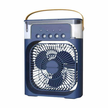 

STEADY Portable Air Conditioner Fan 5 In 1 900ml Air Cooling Fan Timed Air Cooling Fan With 7 Color Lights 5 Jets 3 Speeds For Sleep Room Office Fan Blue