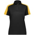 thumbnail image 3 of Augusta Sportswear B98134084 Womens Two-Tone Vital Polo T-Shirt, Black & Gold - Medium, 3 of 5