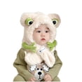 thumbnail image 2 of Nmnitkp Knit Hats Winter Fleece Lining Skiing Winter Caps for Boys and Girls Cute Animal Character with Warm Ear Flap 6 months -2 Years Beige, 2 of 6