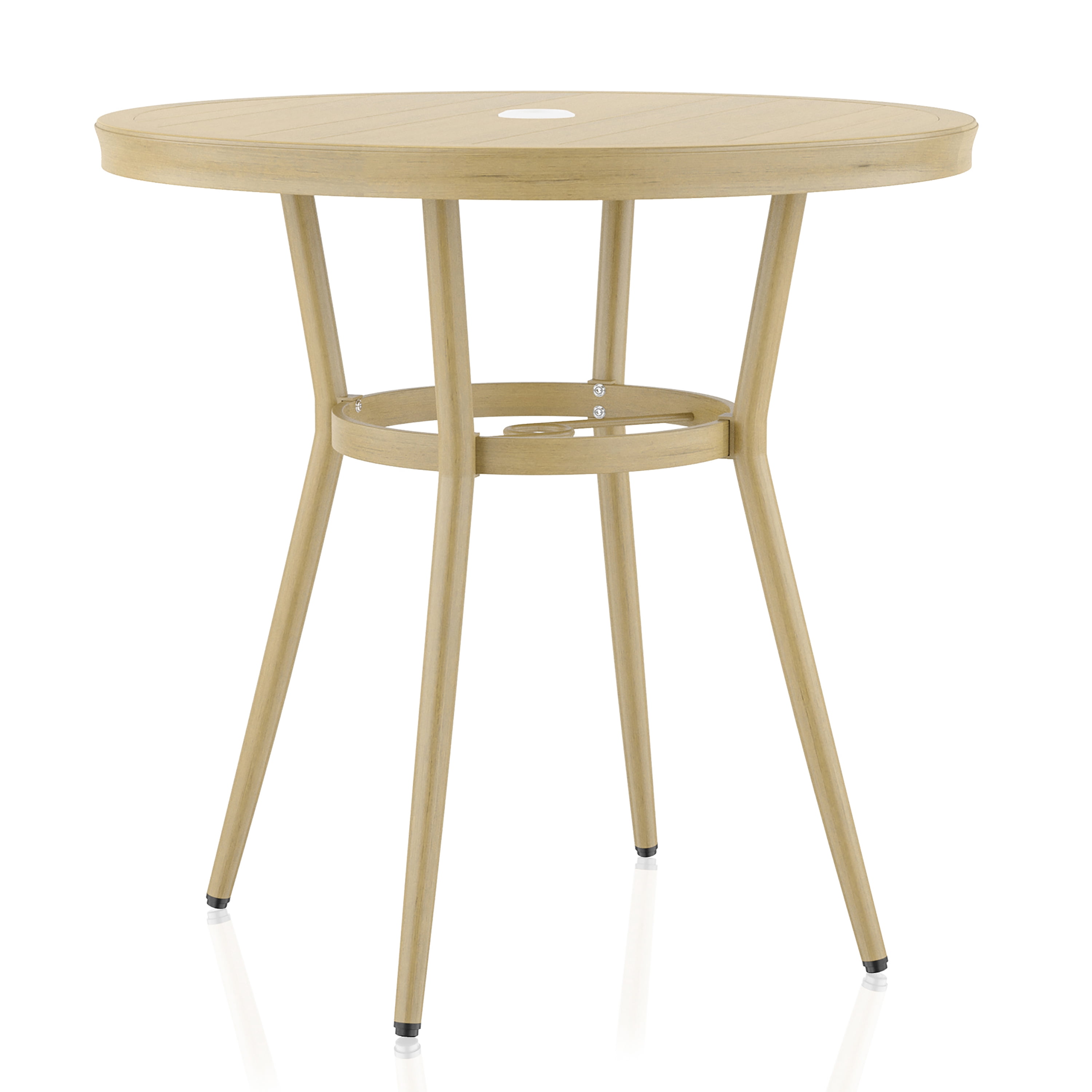 Furniture of America Cruz Round 32-inch Aluminum 32-Inch Patio Bistro Table, Natural Tone