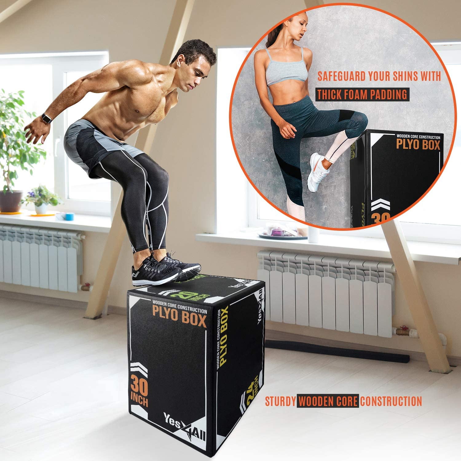Yes4All Soft Plyo Box – Verstellbare Sprungbox Aus Schaum, 30,5 Cm