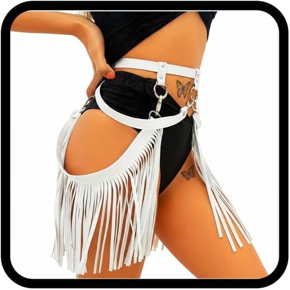 Punk Leather Women Belts Tassel Fashion Belts Nightclub Party Accessories Belts for Women and Girls