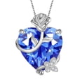 thumbnail image 1 of Juwaliy 15MM Mujer Rose Collar de Corazón Piedra de Nacimiento de Diciembre 925 Plata de Ley Dije de Mariposa Flor Tanzanita Joyería Regalo de Navidad San Valentín Día de la Madre, 1 of 7