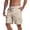 Mens Shorts Beige, variant on Cargo Shorts for Men Multi-Pocket Crochet Stitch Elastic Waist Outdoor Travel Hiking Short Pants Fathers Gift