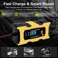 thumbnail image 3 of Car Battery Charger,12V/6Amp Automatic Battery Maintainer,Smart Trickle Charger with Temperature Compensation Auto Stop Intelligent Pulse Repair Charger for Lead Acid Batteries Car Truck Motorcycle, 3 of 7