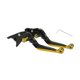 thumbnail image 1 of Palancas de freno y embrague cortas y largas para Yamaha YZF R1 1999-2001, palanca de freno ajustable de motocicleta, aleación de aluminio, mango negro con extremo dorado, 1 of 6