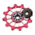 thumbnail image 4 of Derailleur  Wheel Derailleur Pulley Aluminum Alloy Ramic Meijun Ramic Bearing Aluminum Alloy Bicycle Bike Rear Derailleur Pulley Guide Wheel Golden, 4 of 7