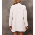 thumbnail image 4 of Blusa de punto larga Color puro Hombro caído Cuello vuelto Ajuste informal Blusa de punto para mujer Albaricoque XL, 4 of 6