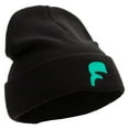 thumbnail image 4 of Artistic Letter F Embroidered Big Size Acrylic Long Beanie - Black XL-3XL, 4 of 5
