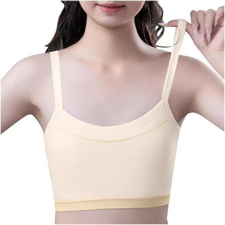 Gnurob Clearance Deals Training Bras for Girls 12-15 Sports Seamless Bra Thin Bralette Comfortable Breathable Bralettes for Teens 02-Yellow Medium