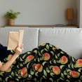 thumbnail image 3 of Fruits Soft Flannel Fleece Throw Blanket, Hand Drawn Detailed Illustration of Branches of Apple Trees with, Cozy Plush for Indoor and Outdoor Use, 50" x 70", Fern Green Red Black, by Ambesonne, 3 of 5