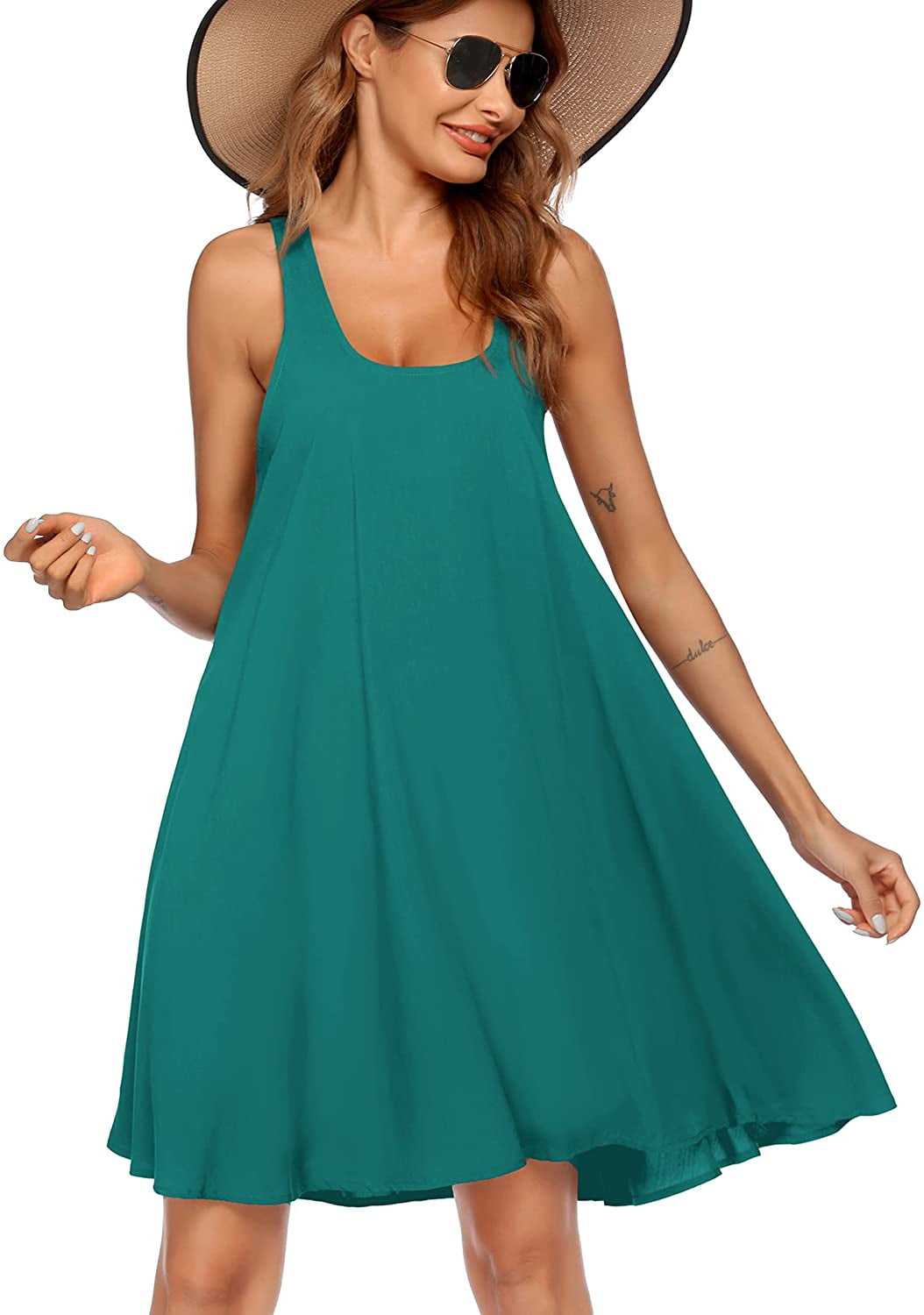 Avidlove Women's Summer Casual Loose Dress Beach Cover Up Tank Dress