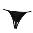 thumbnail image 2 of WULMLEO Women's Metallic Thong Bikini Bottom Low Rise Cheeky Swim Bottoms Beachwear Black M, 2 of 3