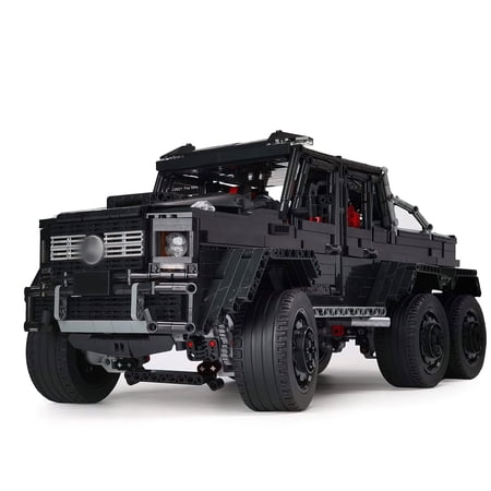 HI-Reeke Car Building Block Set G63 6X6 Speed Champion Pickup Building Kit Gift for Kid Adult Black