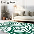 thumbnail image 2 of ODIKA 3'x5' Machine Washable Non-Slip Area Rug, Swirled Marble with Vibrant Emerald Spiral Motifs High Traffic Rug with Pad, Green, 559373, 2 of 8