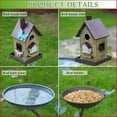 thumbnail image 2 of 38" H Cast Iron Pedestal Bird Baths for Outdoors,3 in 1 Metal Bird Bath Bowl with Bird Houses and Bird Feeder,Garden Yard Decor, 2 of 6