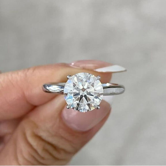 2Ct Round Cut Lab Created Diamond Engagement Ring 14k White Gold Plated