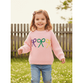 thumbnail image 6 of Spewahor Toddler Girl MardiGras Sweater Bow Embroidered Crew Neck Long Sleeve Pullover Chunky Knit Tops, 6 of 9