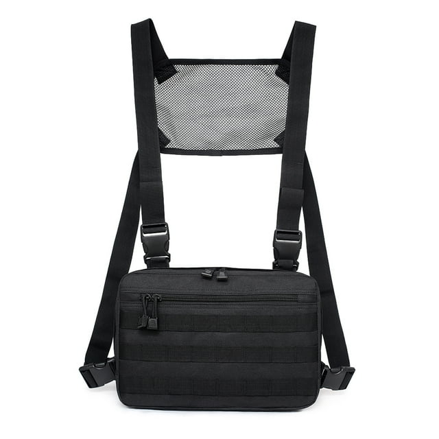 Shoulder Bag Hip Hop Military Vest Chest Backpack Men's Adjustable Multifunction Tool Bag Shoulder Bag