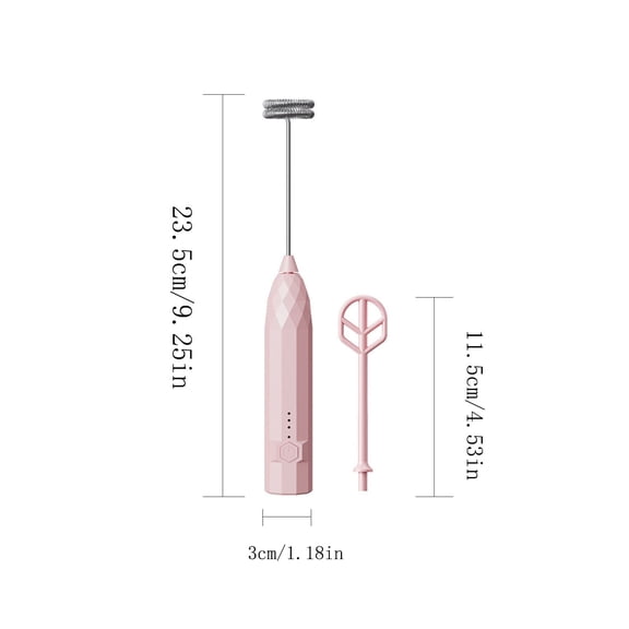 SHJHENG Electric Milk Frother Handheld, Multi-Function Electric Egg Beater, 2-in-1 USB Rechargeable Drink Mixer with 3 Speeds for Coffee, Latte, Cappuccino & Baking