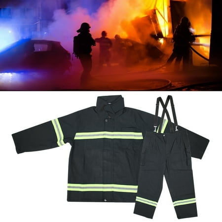 

Fire Resistant Coverall Flame Resistant Uniform Pure Cotton Fabric Reflective Strips Flame Retardant For Firefighters For Welding XL