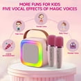 thumbnail image 2 of Enroslu Mini Karaoke Machine for Kids Teen Adults, Portable Bluetooth Mini Karaoke Microphone Singing Speaker with 2 Wireless Mic and Light, Toys for All Smartphones,Birthday, Family,Home Party, 2 of 6