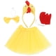 thumbnail image 1 of ColoMX Conjunto de diadema de gallo para niños y falda tutú amarilla para disfraz de animal de pollo para decoraciones de fiesta de cumpleaños Disfraces de Halloween y actividades divertidas de juego, 1 of 7