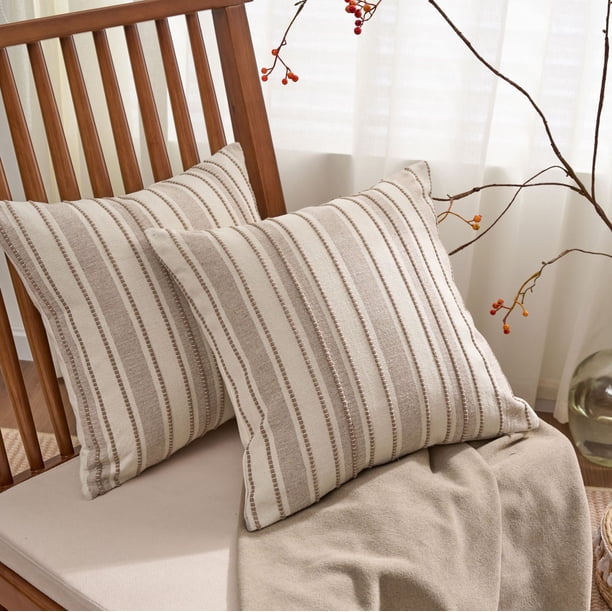 Xiao Hua Cojines decorativos lisos - Beige, 45*45 cm, 1 unidad, cojín decorativo para cama, funda de poliéster suave con relleno de algodón PP, complemento ideal para la decoración del hogar.