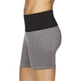 thumbnail image 4 of Reebok Womens Fitted Highrise Athletic Compression Shorts, Grey, X-Small, 4 of 6