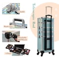 thumbnail image 5 of 4 in 1 Rolling Makeup Train Case Large Cosmetic Trolley Box Salon Barber Case Traveling Cart Trunk, 5 of 7
