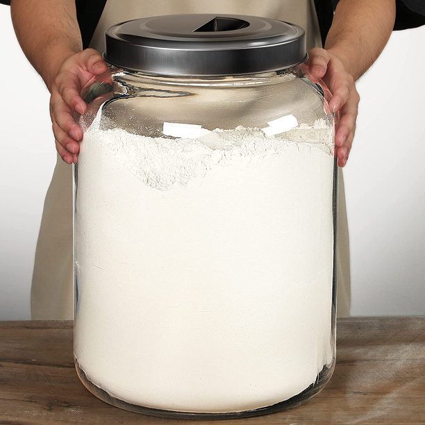 Large Glass Jars with Lids, 5.5 Gallon (21000 ML) Glass Canisters Super Wide Mouth Glass Jar
