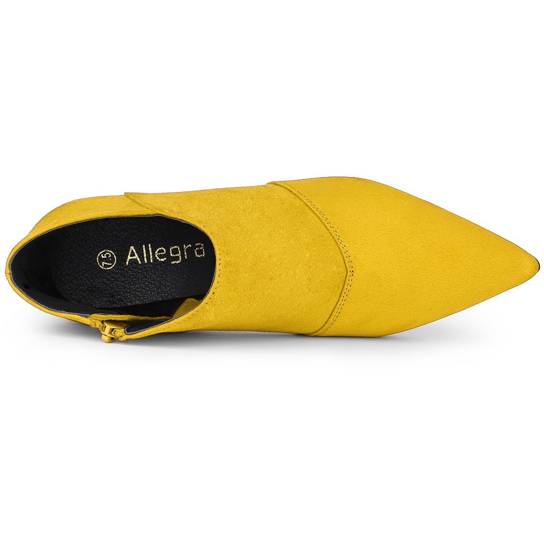 DARING DIVA Women's Pointed Toe Kitten Heel Cutout Ankle Boots Yellow 7.5