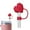Dark Red, variant on Valentines Day Straw Cover Heart-Shaped Straw Topper, Love Heart Red Topper 10Mm Reusable Silicone Straw