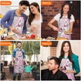 thumbnail image 7 of Pioneer Flower Floral Print Pattern Apron-Garden Aprons for Women with Pockets-Cotton Linen Waterproof Kitchen Cooking Gardening Aprons Adjustable for Kitchen,Cooking,BBQ and Salon 33x27 Inch, 7 of 7